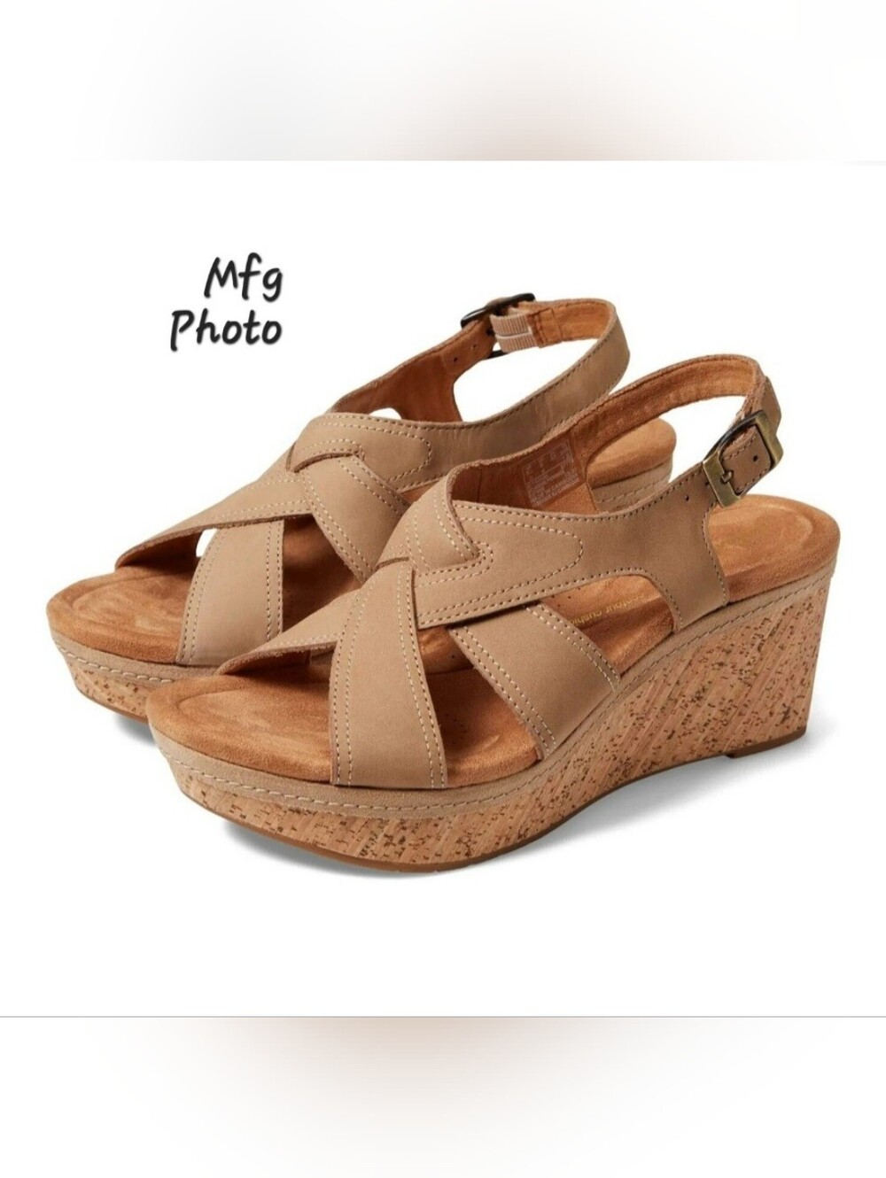 Clarks Elleri Rae Leather Platform Wedge Sandals, Womens 7